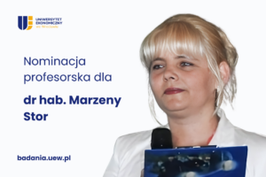 Marzena Stor - zdjęcie oraz napis na obrazku: nominacja profesorska dla dr hab. Marzeny Stor
