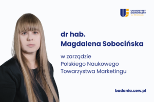 Magdalena Sobocińska zarząd PNTM. Zdjęcie Magdaleny Sobocińskiej oraz napis dr ha. Magdalena Sobocińska w zarządzie Polskiego Naukowego Towarzystwa Marketingu