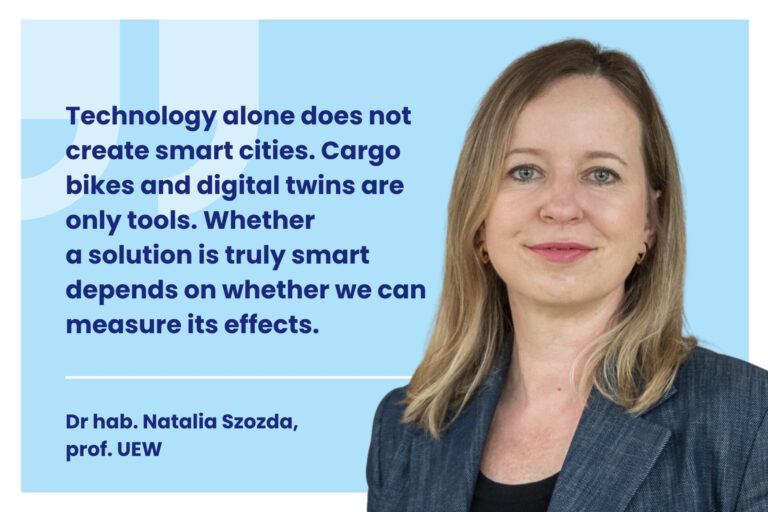 Decorative image. On the right, a photo of Natalia Szozda. On the left, a quote from the article: